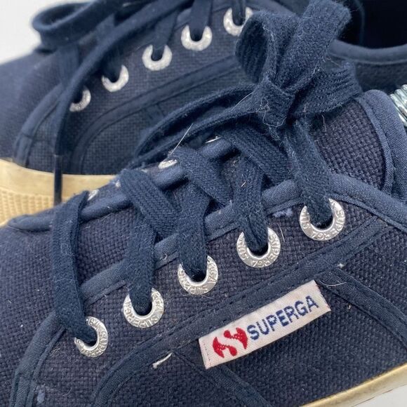 Superga Lace -Up Fashion Sneakers Navy‎ Size 5.5 - Picture 5 of 9